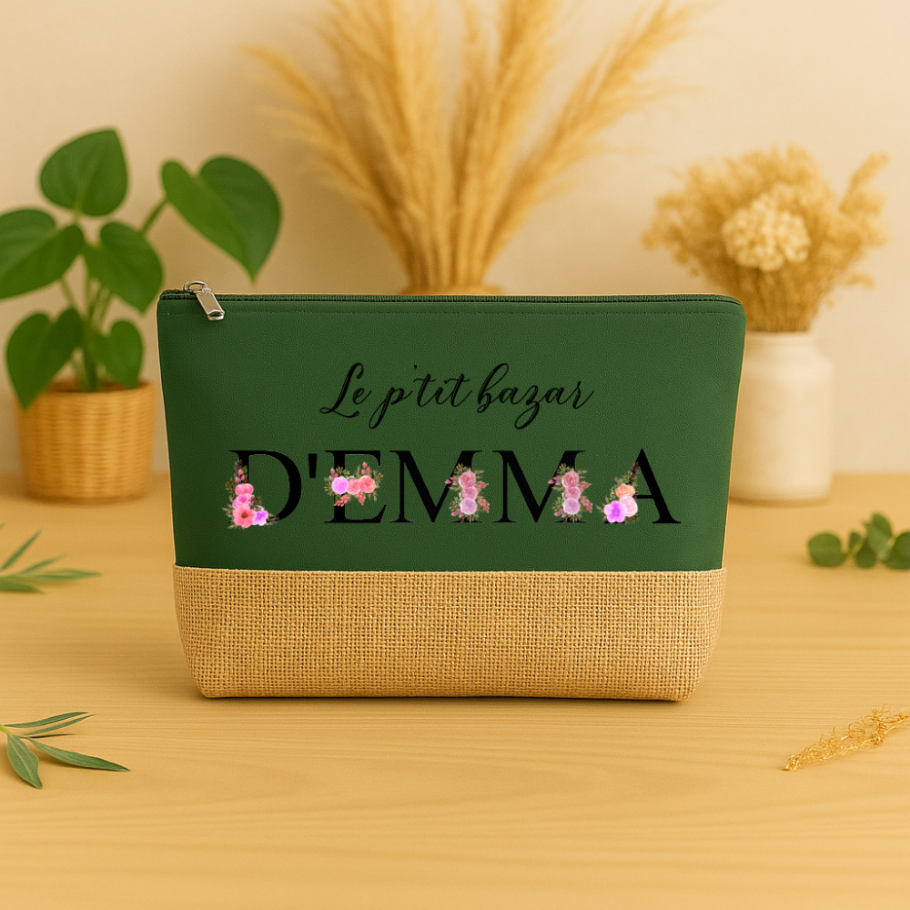 Trousse personnalisée Le p’tit bazar de prénom – Cadeau femme original