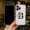 Coque personnalisée prénom avec initiale fleurie – Cadeau femme original