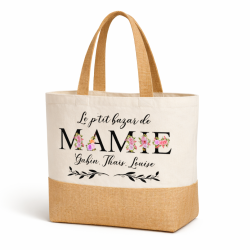 Sac toile jute personnalisé Mamie