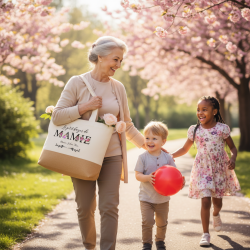 Sac toile jute personnalisé Mamie