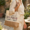 Sac toile de jute personnalisé cadeau collègue, marraine, copine ...