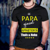 T-shirt Personnalisé Ce papa génial appartient à ...