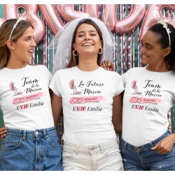T-shirt EVJF Team de la Mariée personnalisé – Prénom & date
