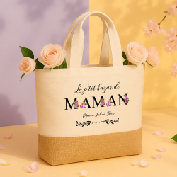 Sac cabas personnalisé le p'tit bazar de Maman