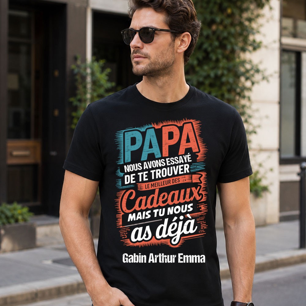 T-shirt personnalisé Papa meilleur des cadeaux