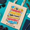 Tote bag maître personnalisé – Cadeau fin d’année scolaire