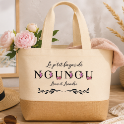 Sac personnalisé “Le p’tit bazar de Nounou” – Cadeau fin d’année original