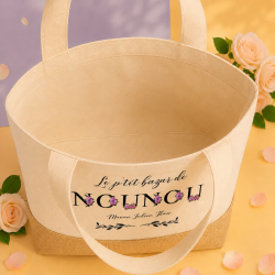 Sac personnalisé “Le p’tit bazar de Nounou” – Cadeau fin d’année original