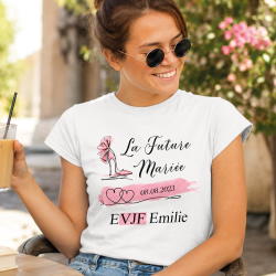 T-shirt EVJF Future Mariée personnalisé – Prénom & date mariage