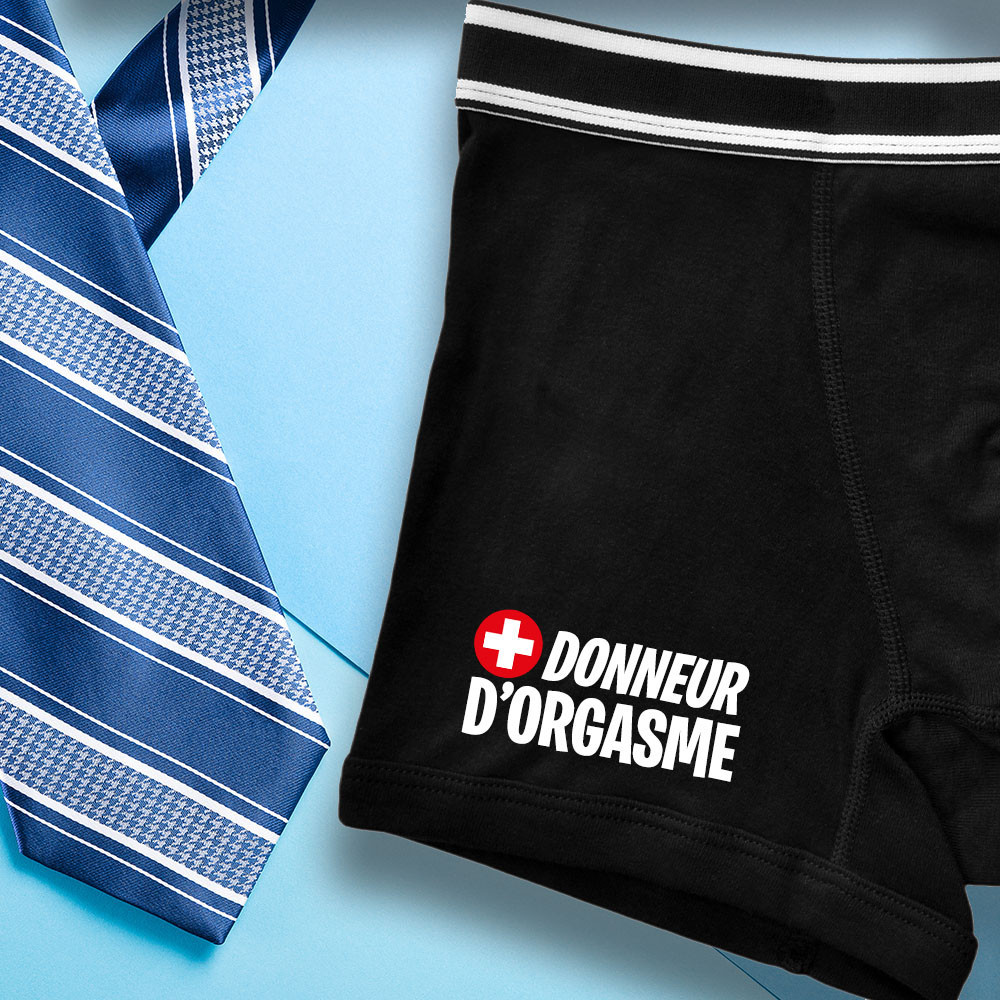 Boxer personnalisé humour homme DONNEUR D ORGASMES