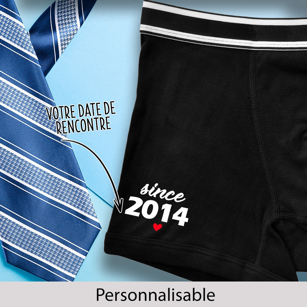 Boxer personnalisé avec votre année de rencontre