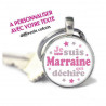 Porte-clés Rond personnalisé Je suis une Marraine qui déchire avec prénom du filleul(e)
