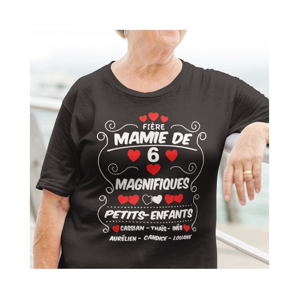 T-shirt Personnalisé Fière mamie de magnifiques petits-enfants
