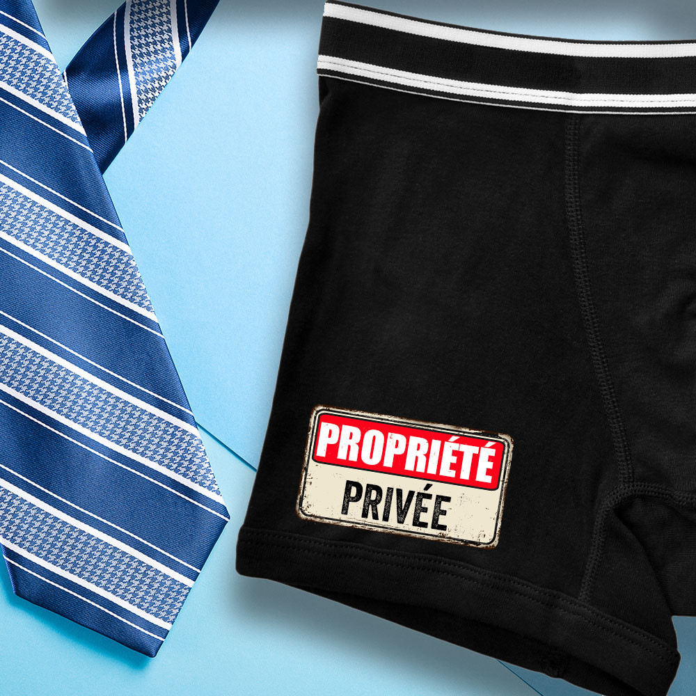 Boxer personnalisé humour homme  PROPRIETE PRIVEE