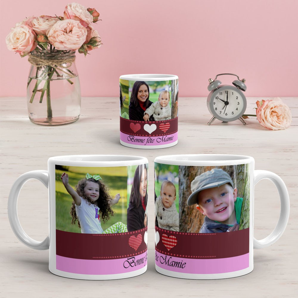 Mug personnalisé photo Bonne fête mamie