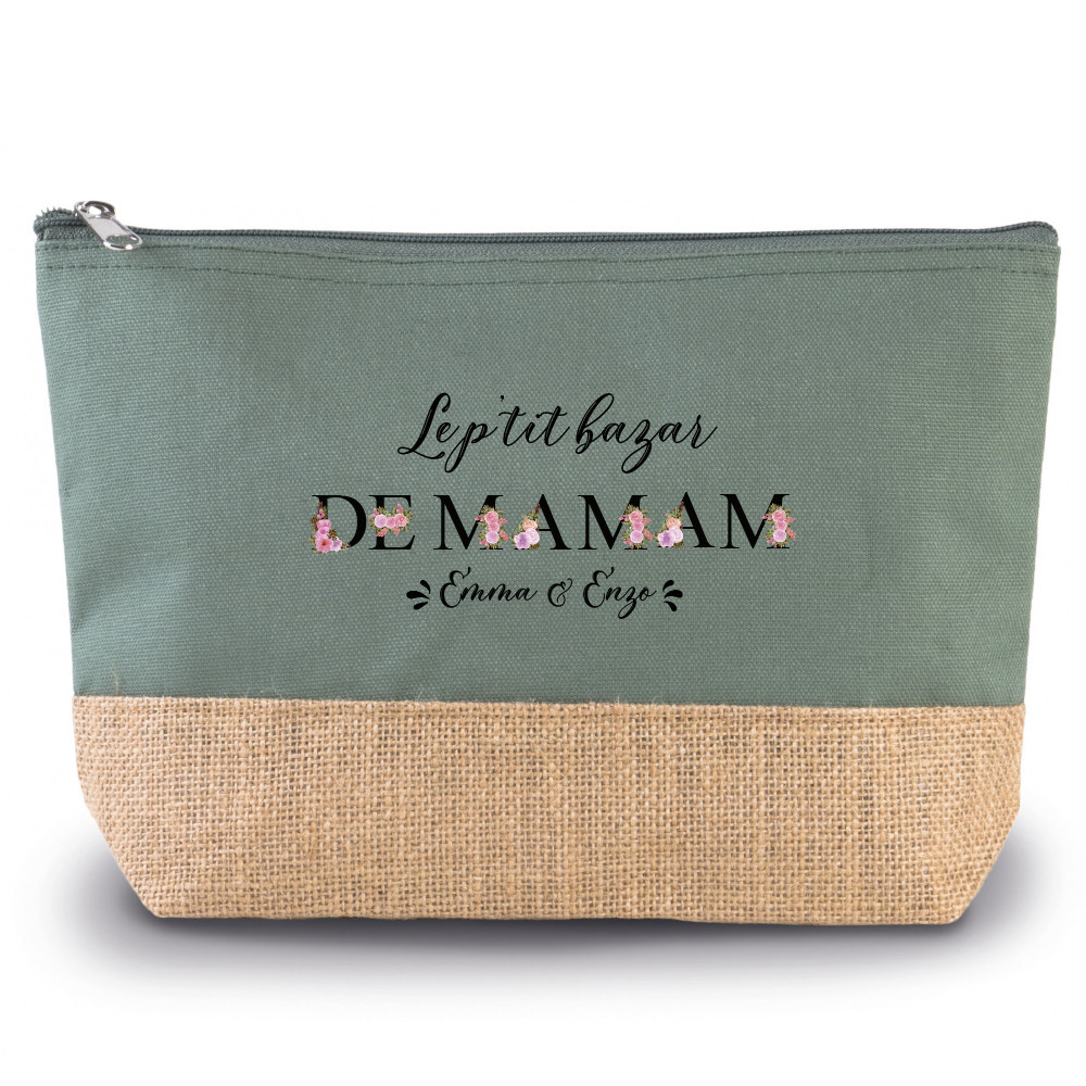 Trousse pochette personnalisée le p'tit bazar de Maman
