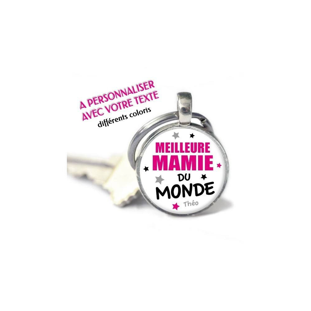 Porte-clés Rond personnalisé prénom Meilleure mamie du monde