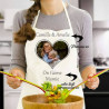 Tablier de cuisine avec photo et prénoms personnalisés On t'aime Mamie""