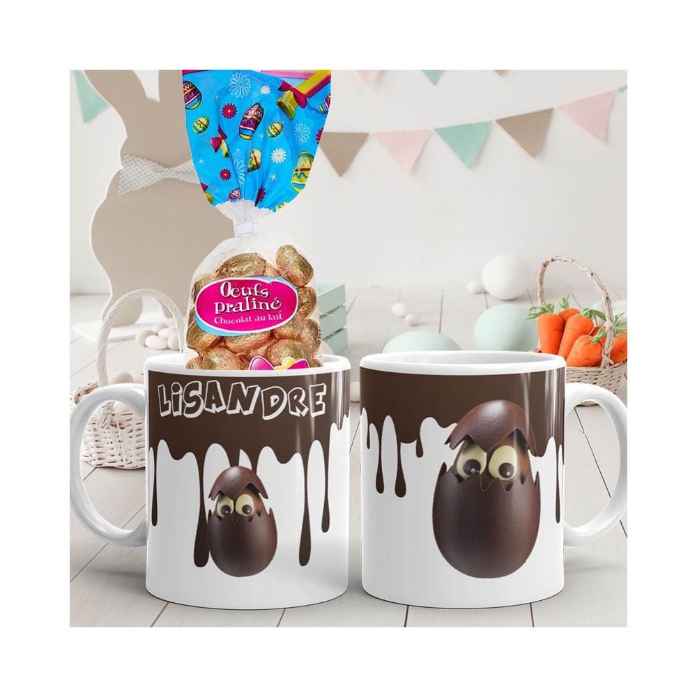 Mug de Pâques personnalisé effet chocolat