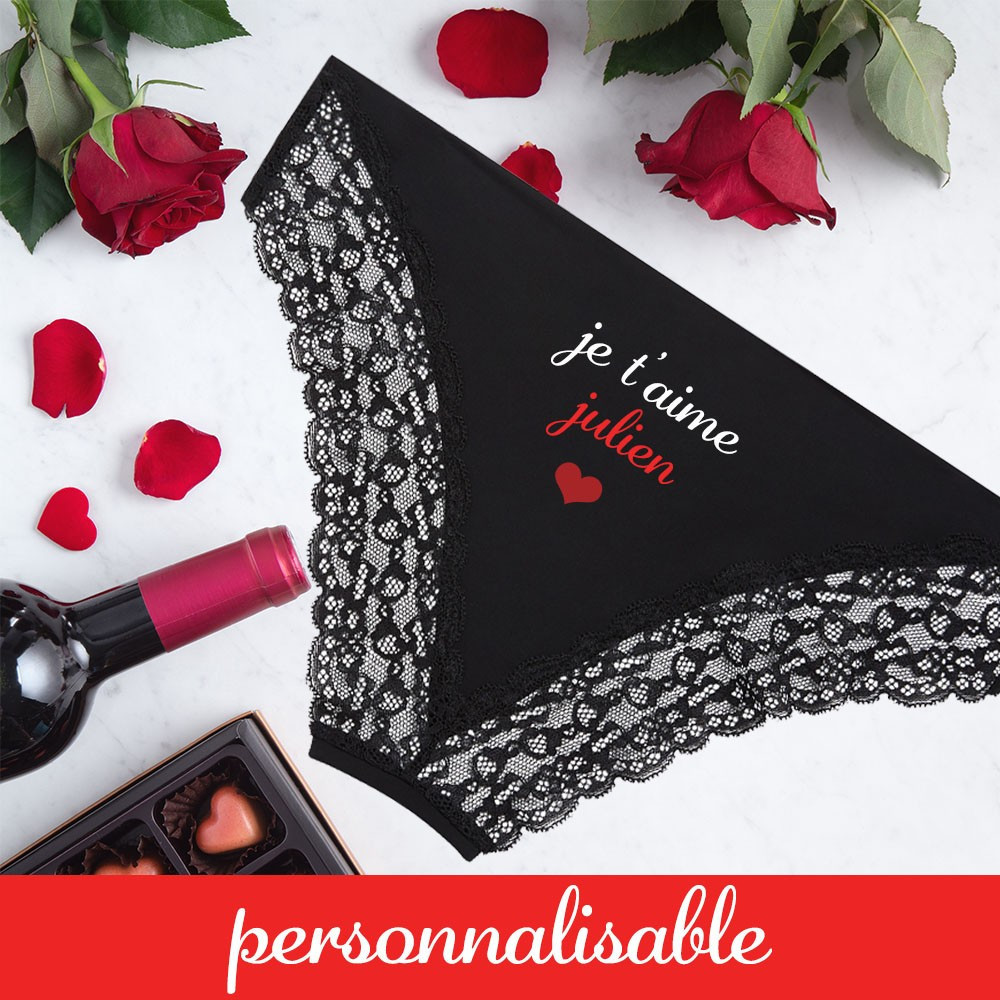 Culotte Je t'aime personnalisé avec prénom