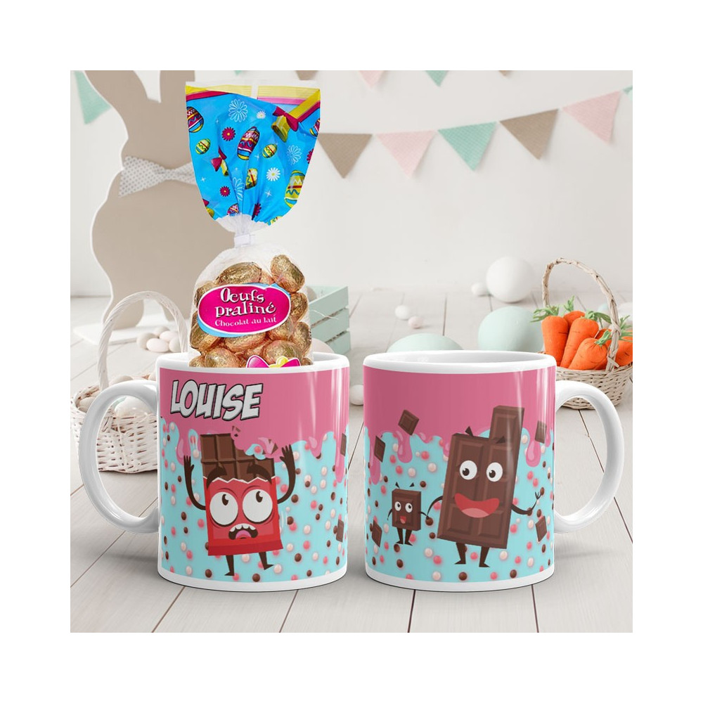 Mug de Pâques personnalisé tablette chocolat
