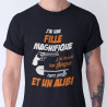 T-Shirt  J'ai une fille magnifique, j'ai aussi un flingue, une pelle et un alibi