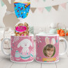 Mug de Pâques personnalisé lapin œuf rose