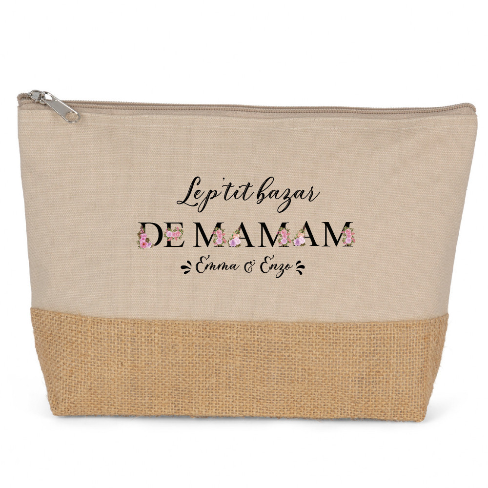 Trousse pochette personnalisée le p'tit bazar de Maman