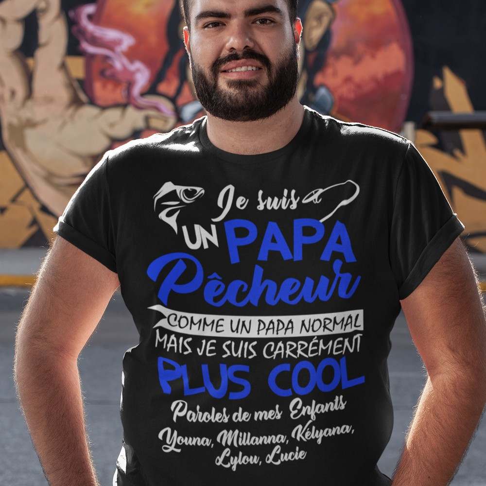 T-shirt personnalisé Papa Pêcheur !
