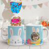 Mug de Pâques personnalisé lapin œuf bleu