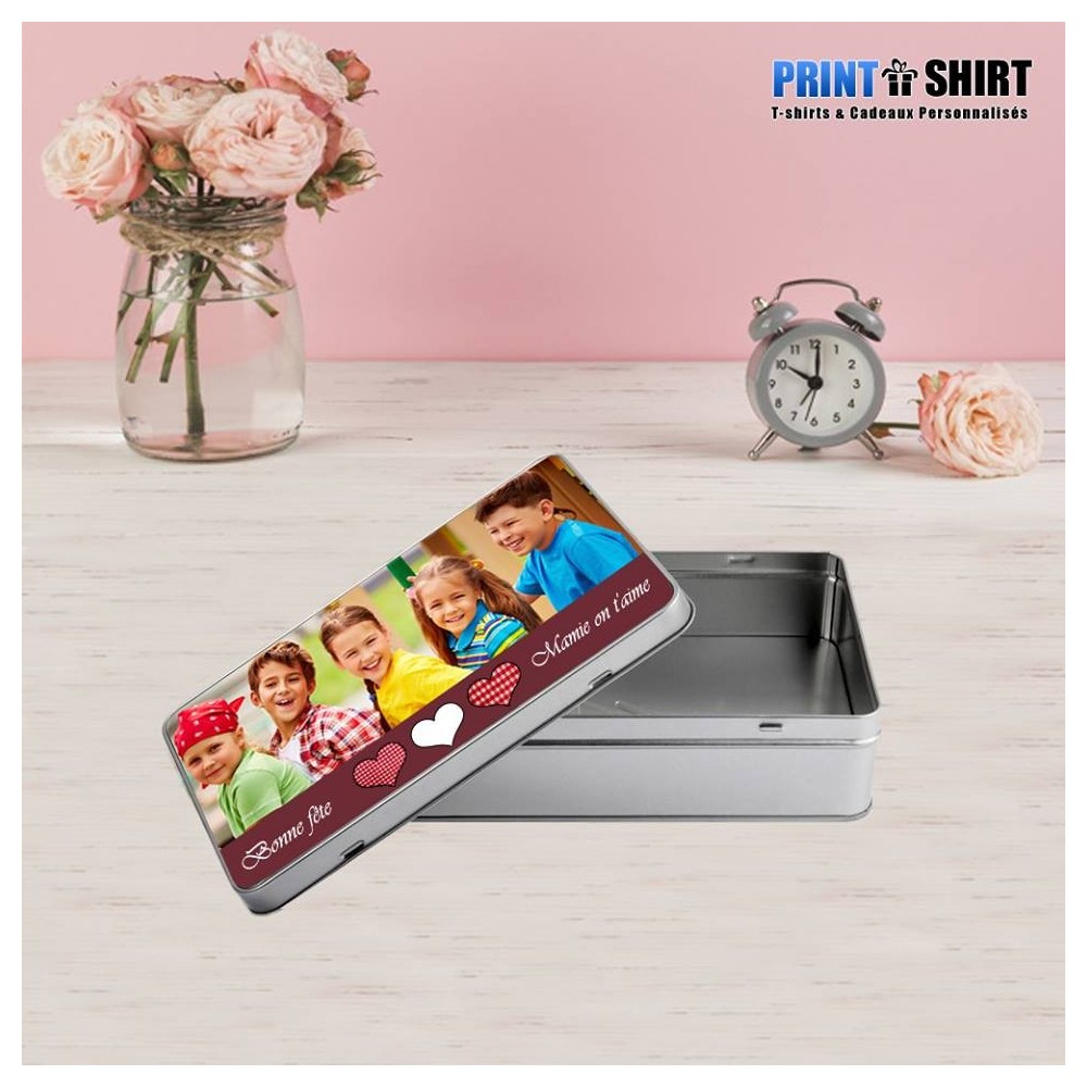 Boîte à gâteaux rectangle personnalisée Collection Vichy