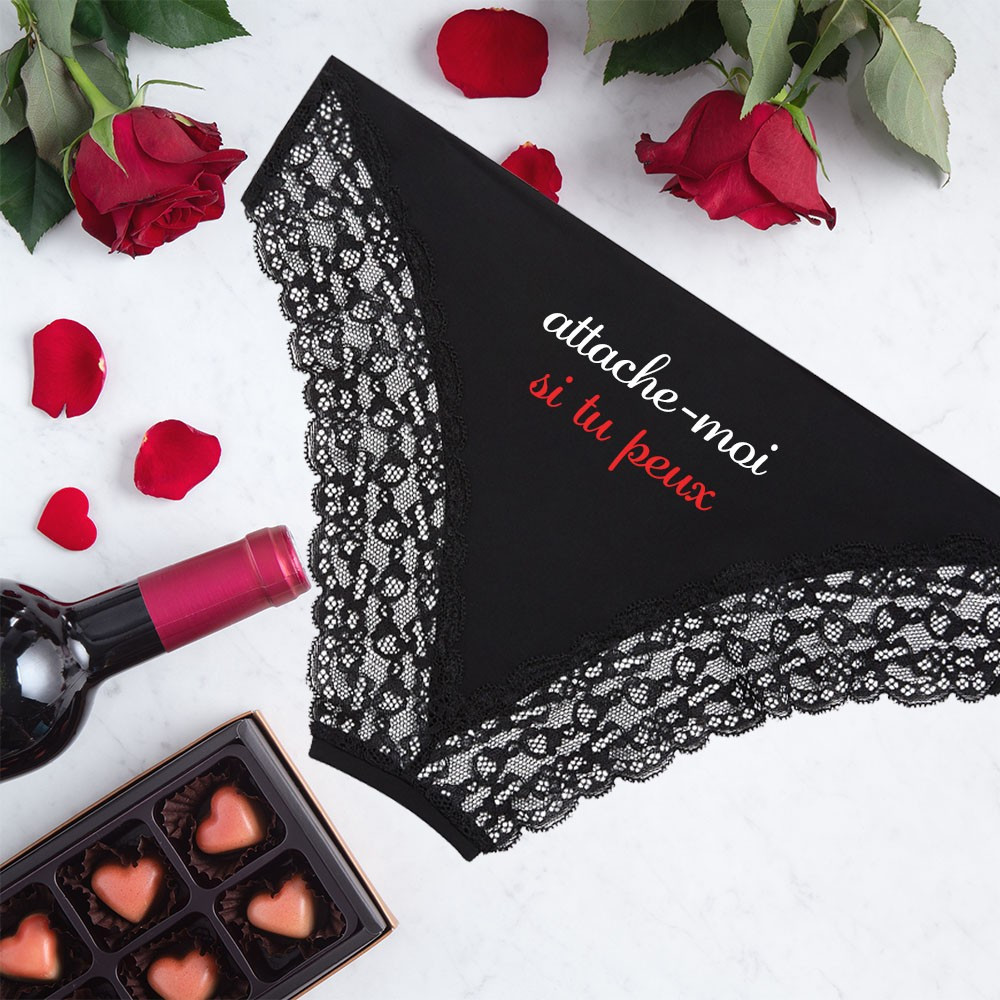 Culotte femme personnalisée – "Attache moi si tu peux"