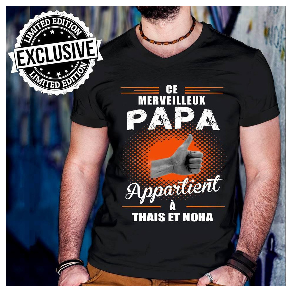 T-shirt personnalisé Ce merveilleux papa appartient à ...