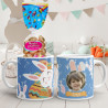 Mug de Pâques lapin bleu personnalisé