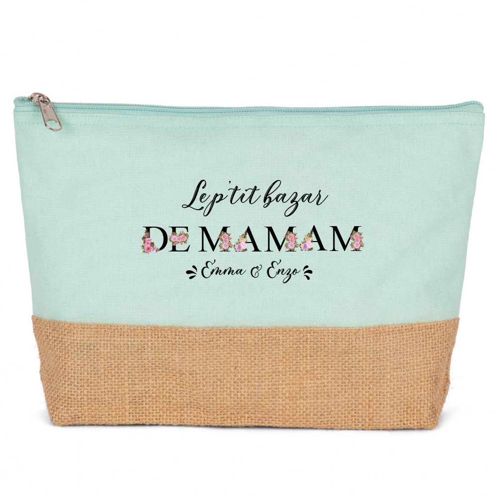 Trousse pochette personnalisée le p'tit bazar de Maman