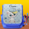 Sac à dos Enfant prénom personnalisé - Chat bleu