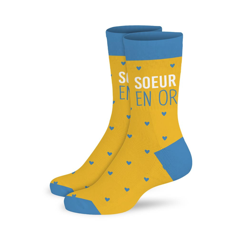 Chaussettes personnalisées Sœur en or
