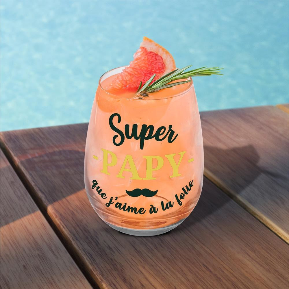 Verre Rond Personnalisé Super Papy
