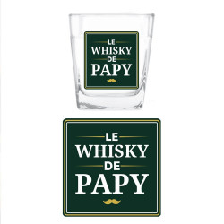 Coffret Verre Whisky Personnalisé – 'Le whisky de papy'
