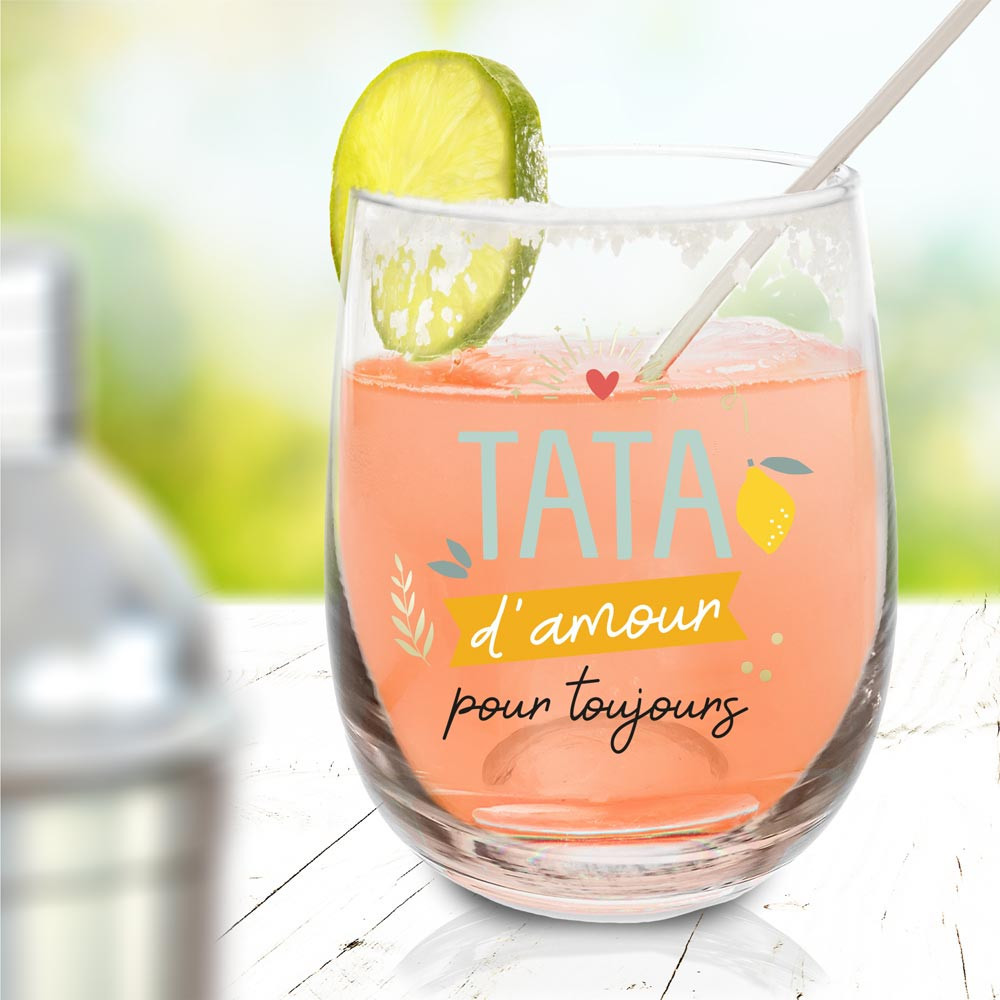 Verre Rond Personnalisé Tata D Amour