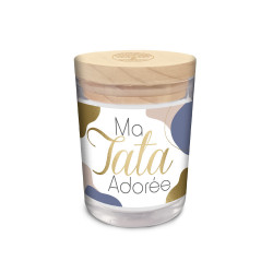 Bougie en Verre Personnalisée pour Tata – Motif Coloré avec Inscription ‘Ma Tata Adorée’