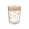 Bougie en verre Personnalisée Super Nounou – Motif Fleurie, Cadeau Parfait pour Nounou