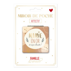 Miroir De Poche Personnalisée Mamie En Or