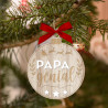 Boule de Noël bois personnalisée Papa génial - Décoration sapin de Noël