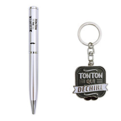 Coffret Stylo avec porte-clés personnalisé Tonton qui déchire