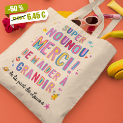 Tote bag personnalisé Merci Nounou