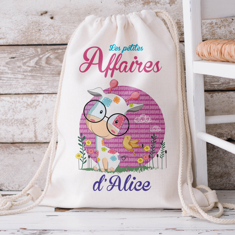 Sac crèche et maternelle personnalisable - Vache