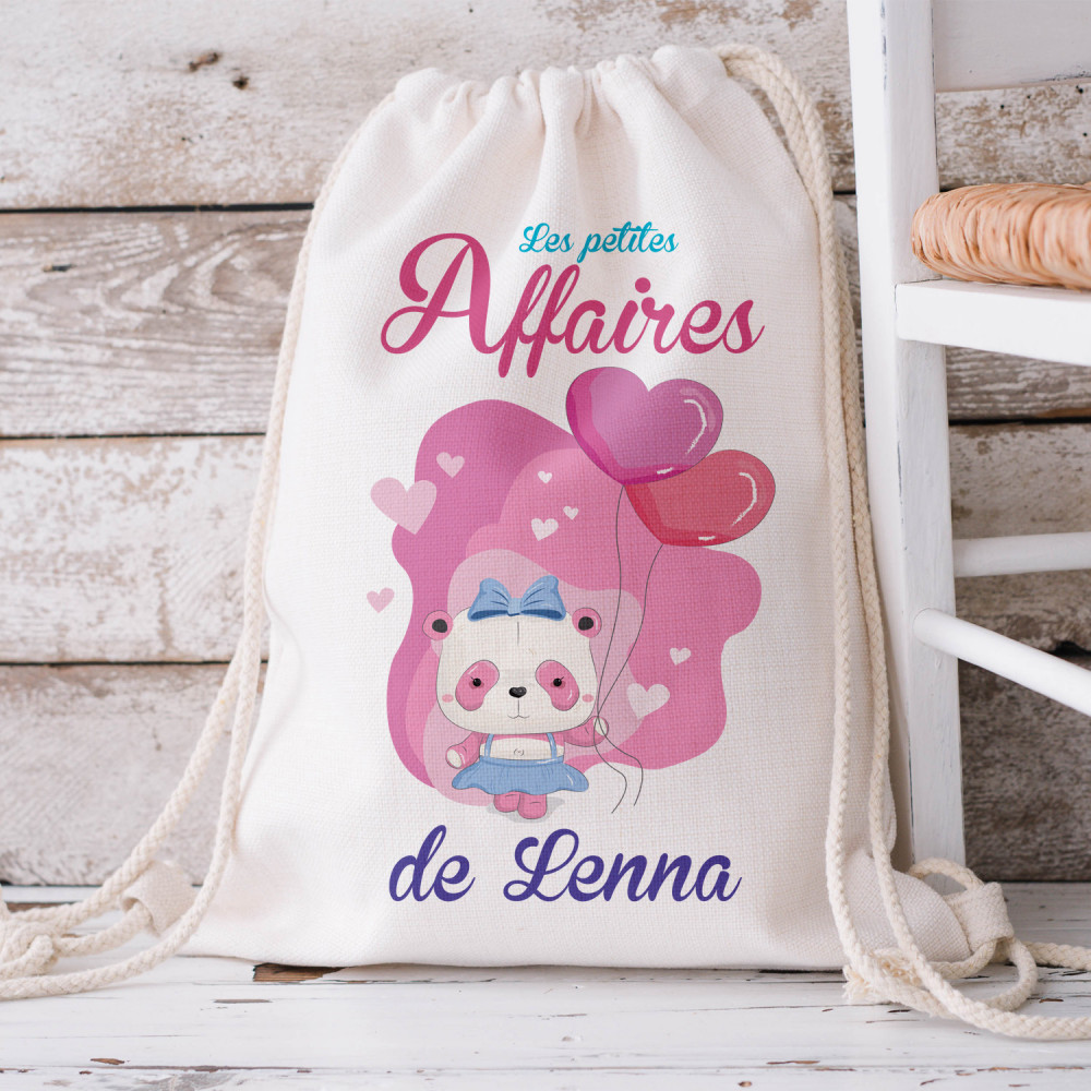 Sac crèche et maternelle personnalisable - Panda