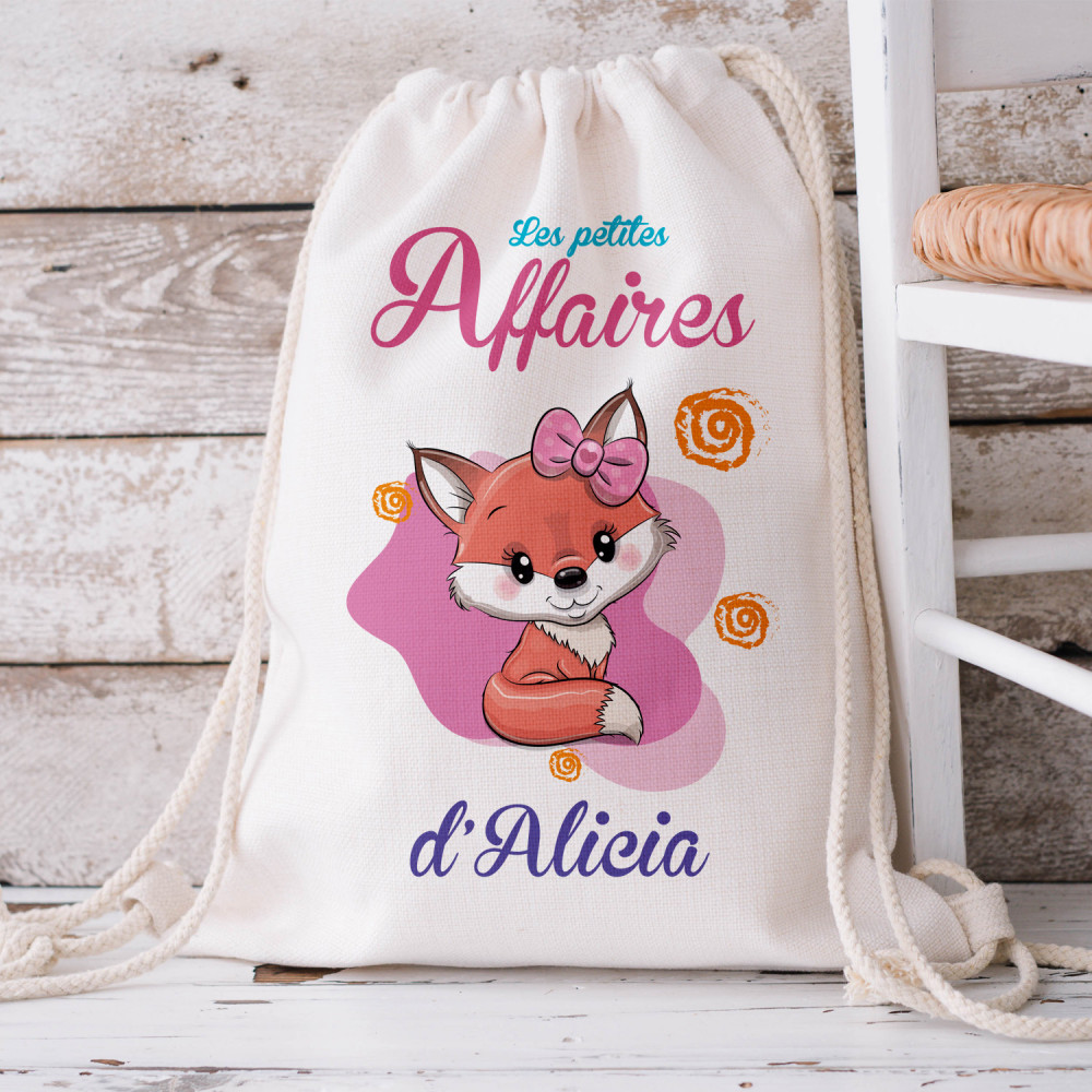 Sac crèche et maternelle personnalisable - Renard