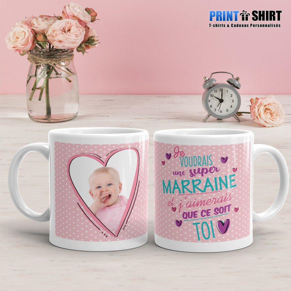 Mug personnalisé Pour une demande de Marraine